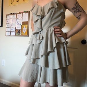 Grey/Green mini dress